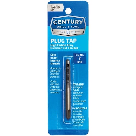 Century Drill & Tool Century Drill & Tool 1/4-20 Carbon Steel National Course Tap-Plug 95103